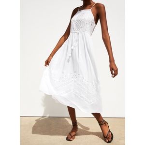 NWT Zara white embroidered midi dress